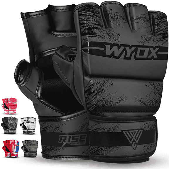 WYOX MMA Gloves for Men & Women, Open Palm Sparring Gloves with Wrist Support, Grappling Gloves for Kickboxing, Muay Thai & Boxing Training