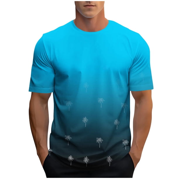 Camisetas de Manga Larga para Hombres, Camiseta Deportiva de Impresión Casual de Nueva Moda, Blusa de Cuello Redondo de Manga Corta
