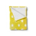 thumbnail image 2 of Yellow Soft Flannel Fleece Throw Blanket, Bursting Vibrant Hanging Stars Fun Retro Kids with Graphic Design Print, Cozy Plush for Indoor and Outdoor Use, 60" x 80", White Yellow, by Ambesonne, 2 of 5