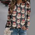 thumbnail image 2 of Sgkm Fashion Womens Tops Christmas Graphic O Neck Oversized Sweatshirt Vibrant Tops for Women Trendy S Dark Gray, 2 of 6