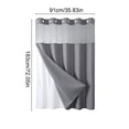 thumbnail image 3 of Waterproof Double Layer Shower Curtain, Waffle Weave Polyester Bath Curtain with Detachable Liner, Reinforced Grommet Top, Machine Washable, Standard Size for Bathtub and Shower Stall, 3 of 6
