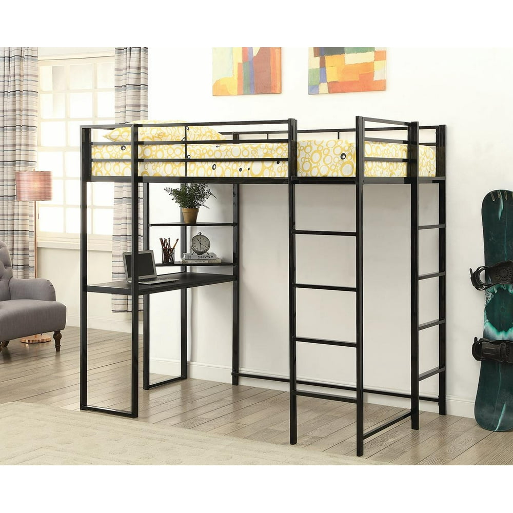 Coaster Trinidad Metal Twin Workstation Bed With Black Finish 461087 