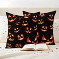thumbnail image 3 of Black Orange Halloween Outdoor Waterproof Pillow Covers, Pumpkins Botanical Decorative Square Throw Pillowcase Sofa Cushion Sham for Patio/Couch/Chair, 18"x18" 2 Pack, 3 of 8
