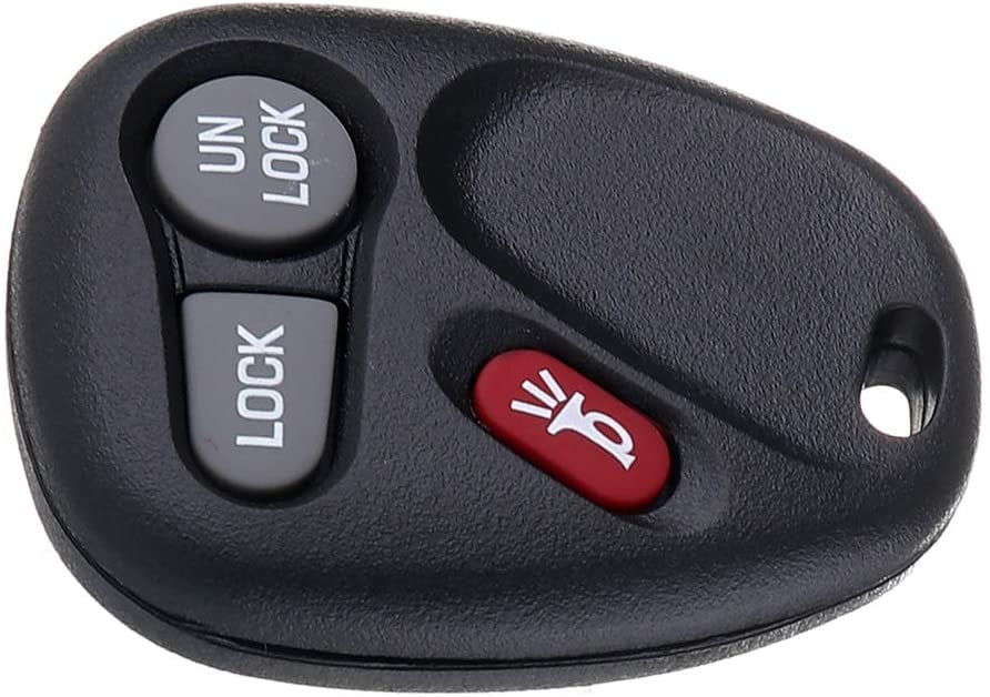 ANGLEWIDE Car Key Fob Keyless Entry Remote Replacement for 01-04 Cadillac Escalade Chevy S10 Silverado 1500 Tahoe GMC Sonoma Yukon FCC KOBLEAR1XT 3 Buttons Black 2pad 
