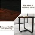 thumbnail image 3 of Tribesigns 6FT Oval Conference Table, 70.86D x 35.43W x 29.53H Inches Meeting Table Walnut/Black, 3 of 5