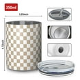 thumbnail image 4 of 12oz Coffee Tumblers Beige and White Checkerboard Pattern Stainless Steel Vacuum Insulated Travel Tumbler Coffee Cups Mug with Lid and Straw with Cleaning Brush for Cold & Hot Drinks, 4 of 5