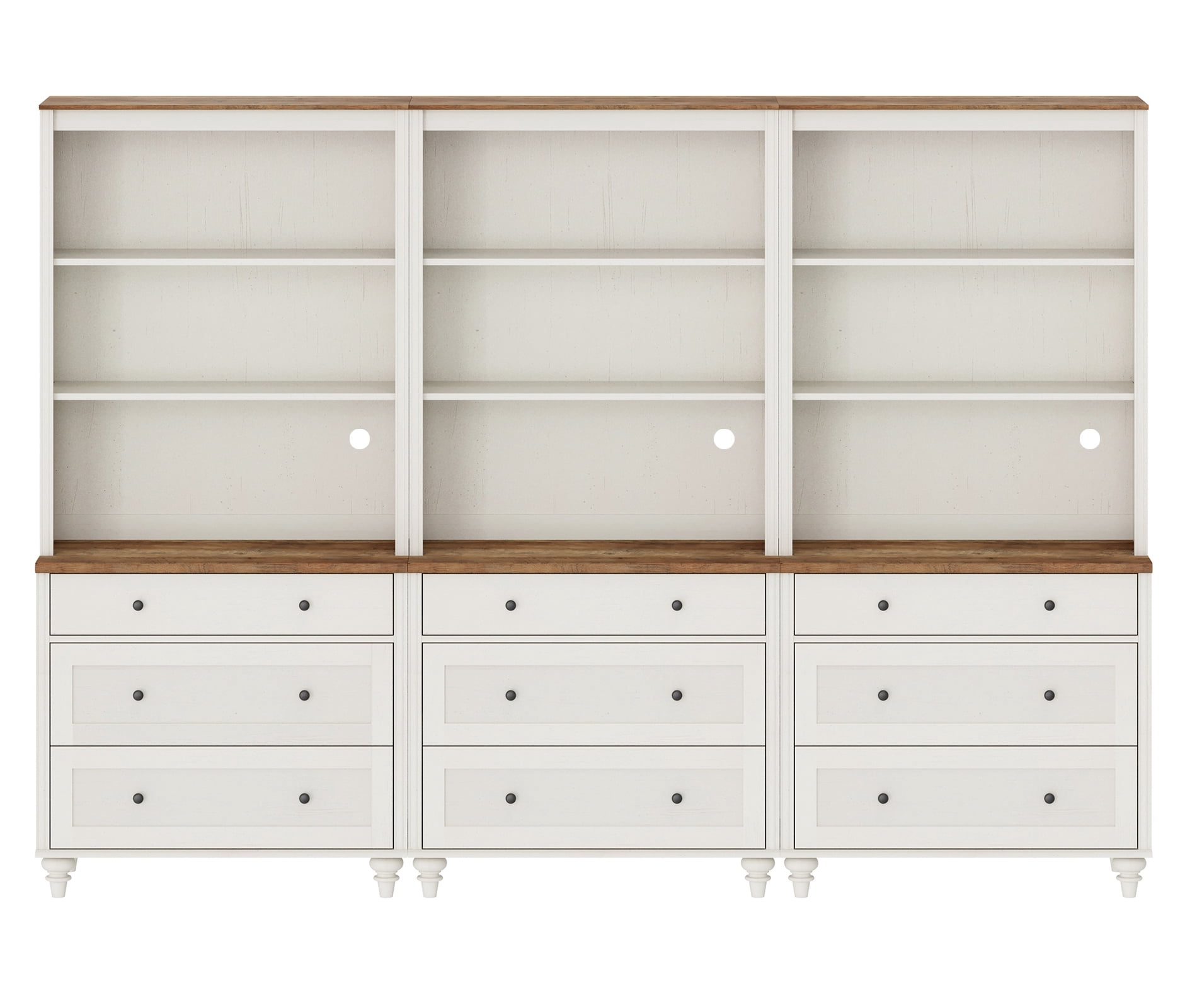 5 Tier Wooden Bookcase 72" Tall Bookshelf with Adjustable Shelves and Storage Cabinet，Library Wood Bookshelves for Living Room, Study Room, Bedroom, White