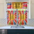 thumbnail image 3 of Boho Kitchen Curtains for Windows – Rustic Tribal Floral Print Cafe Curtains, Vintage Bohemian Geometric Panels for Home Décor, 3 of 6