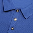 thumbnail image 6 of GZWYHT Mens Polo Shirts,Mens Shirts Mens Waffles Knit Shirts Short Sleeve Slim Fit Golf Casual Tee Shirts Big And Tall Shirts,Workout Shirts Blue M, 6 of 8