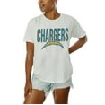 thumbnail image 2 of Women's Gameday Couture White Los Angeles Chargers Oversized Keep It Up T-Shirt, 2 of 5