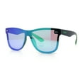 thumbnail image 6 of Kush Premium Mens Shield Horn Rim Mirror Lens Sunglasses Black Green Mirror, 6 of 9