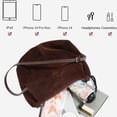 thumbnail image 4 of Suede Cow Leather Hobo Bag, Soft Slouch Shoulder Handbag, 13.78x5.91x7.87inch, 4 of 7