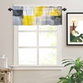 thumbnail image 2 of Yellow Grey Valances for Windows Oil Painting Abstract Art Rod Pocket Curtain Valance Window Treatment Short Curtains for Kitchen Living Room, 42"x18", 2 of 5
