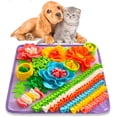 thumbnail image 1 of Snuffle Mat for Dogs, Sniff Mat Slow Feeding Mat for Small Pets Cats, Rabbits - Help Stress Relief and Training - Stimulate Your Pet's Foraging Skills! (Purple), 1 of 6