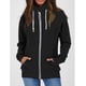 thumbnail image 2 of Sudadera con cremallera y cordón para mujer Chaqueta con cuello levantado y manga larga Ropa de abrigo con bolsillo para el trabajo Negro L, 2 of 4