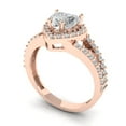 thumbnail image 2 of 1.49 ct Heart Cut Simulated Diamond Halo 14K Rose Gold Womens Engagement Ring, 2 of 5