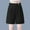 Black, variant on Women's Fashionable Solid Color Cotton Linen Shorts Elastic Waist Wide Leg Work Trouser Shorts Suit Shorts