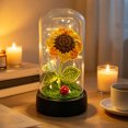 thumbnail image 5 of Handmade Crochet Flower Night Light, LED Knitted Flower Lamp Dome, Warm Glow Bedroom Desktop Decor Gift For Women Mom Girls Birthday, 5.12x2.76x2.76 Inch, 5 of 7