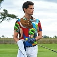 thumbnail image 4 of Lsque Mario Pattern Golf Shirts for Men Dry Fit Print Moisture Wicking Performance Short Sleeve Polo Shirt-Large, 4 of 7