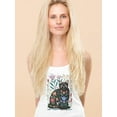 thumbnail image 2 of Folksy Felines B Racerback Tank Women -Annie Warren Designs, Female Large, 2 of 4