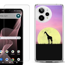 Phone Case for ATT Verge 2 5G, with Screen Protector, by OneToughShield - Moonlight Giraffe