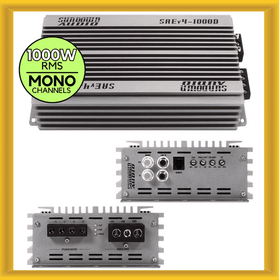 Sundown Audio SAEV4-1000D Monoblock 1000W RMS 1-Ohm Stable Class-D Amplifier
