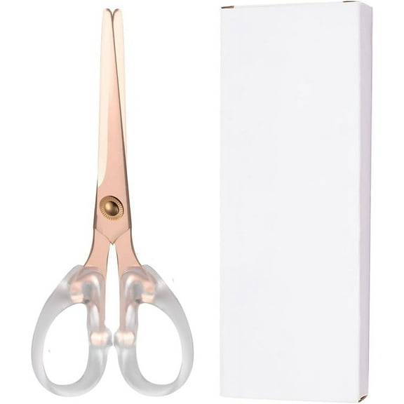 Stainless Steel Scissors with Plastic Handle Sewing Scissors Rose Gold 157x66x10mm