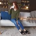 thumbnail image 2 of Ecetana Slippers for Women Open Toe Slippers Memory Foam Slip On Bedroom Slippers Indoor House Shoes, 2 of 7