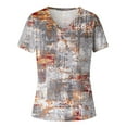 thumbnail image 3 of Gibobby Camisetas de verano para mujer Túnica holgada para mujer, camisetas informales verano, camiseta Floral manga corta con cuello redondo, blusa holga(U,XL), 3 of 4