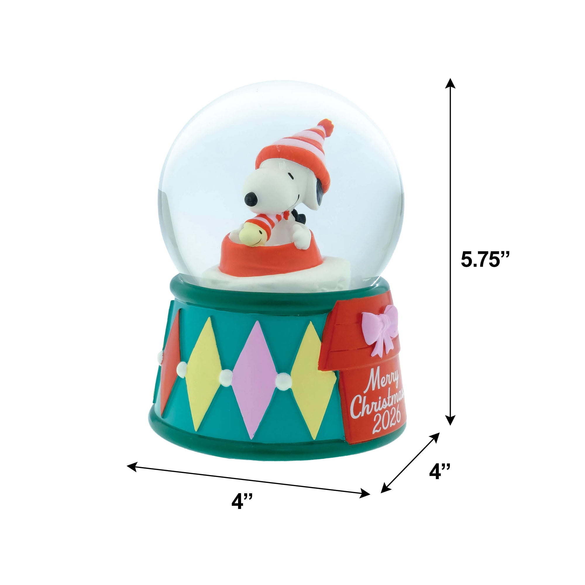 Peanuts Snoopy Christmas Snow Globe – 100mm Tabletop Figure