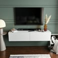 thumbnail image 2 of Poling Modern Wood Floating TV Stand for 70" TVs, White Veneer, 2 of 5