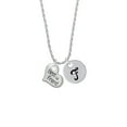 thumbnail image 2 of Delight Jewelry Silvertone Large ''Best Friend'' Heart Silvertone Script Initial Disc - F - Charm Necklace, 20"+3", 2 of 4
