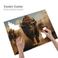 thumbnail image 2 of Bison Herd Dust Storm Running 1000-Piece Wooden Jigsaw Puzzle for Adults, Fun & Challenging Family Game, Stylish Wall Decor & Holiday Gift, 2 of 7