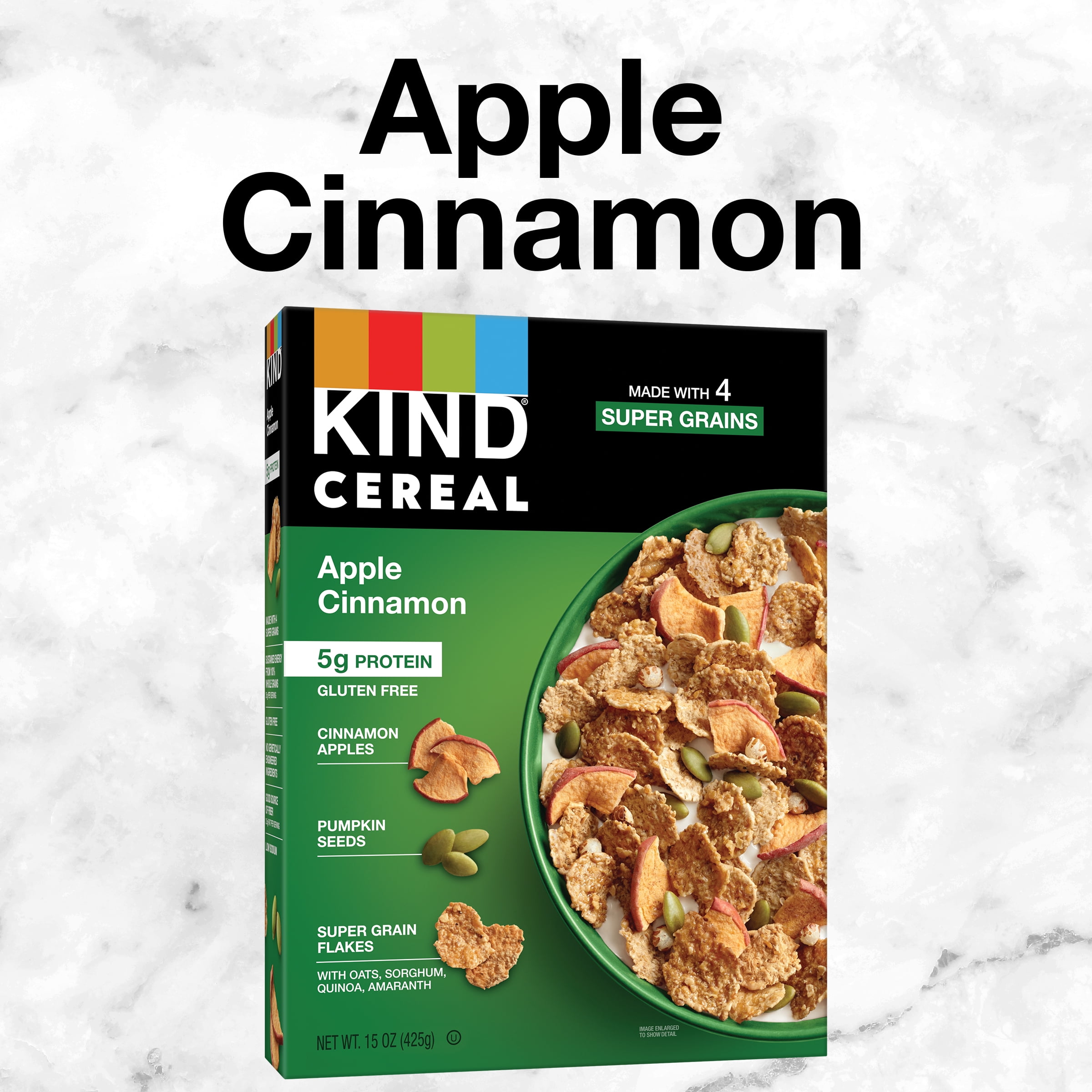KIND Apple Cinnamon Cereal, 5g Protein, Gluten Free - 15 oz Box
