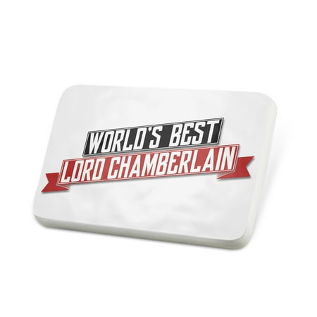 Porcelein Pin Worlds Best Lord Chamberlain Lapel Badge –