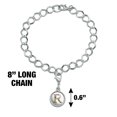 thumbnail image 4 of Letter R Floral Monogram Initial Silver Plated Bracelet with Antiqued Charm, 4 of 5