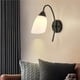 thumbnail image 2 of Lámpara De Pared De Luz Cálida De Estilo Nórdico Europeo Moderno Pantalla De Vidrio Led Artesanía De Hierro Lámpara De Pared De Cabecera Elegante Para Habitación Pasillo Escaleras Inevent HA014478-00, 2 of 7