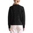thumbnail image 3 of INSPIRE CHIC Women's Knit Cardigan Crew Neck Button Down Mixed Color Dot Long Sleeves Regular Fit Daily Vintage Sweaters Top X Large Black, 3 of 5