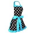 thumbnail image 3 of Delantal de BowKnot con Lunares de Cocina para Mujer, Babero Resistente para Cocinar - Azul, Se Describe perfecl  Delantal de cocina, 3 of 7