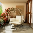thumbnail image 5 of Soonbuy Wicker Egg Chair Outdoor, Oversized Patio Lounge Chair with Cushions & Metal Frame Stand, Egg Rattan Chairs for Balcony, Patio, Living Room, 5 of 7