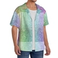 thumbnail image 4 of KLL Beautiful Glitter Print Men's Shirt Short Sleeve Button Down Summer Cuba Beach Shirts- 4X-Large, 4 of 7