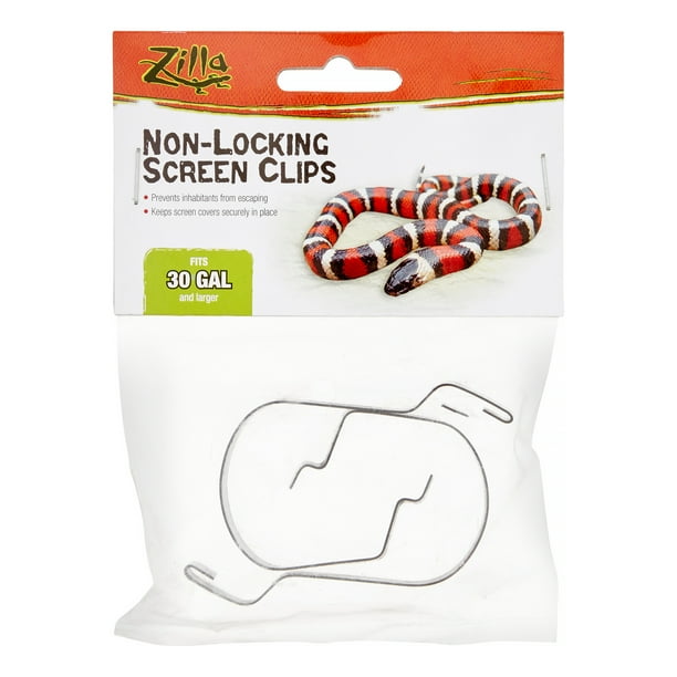 Zilla Fresh Air NonLocking Terrarium Screen Clips, Large, Black