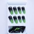 thumbnail image 5 of Juego de parches para uñas HUOGUO, verde degradado, extraíble, 24 piezas, 5 of 5