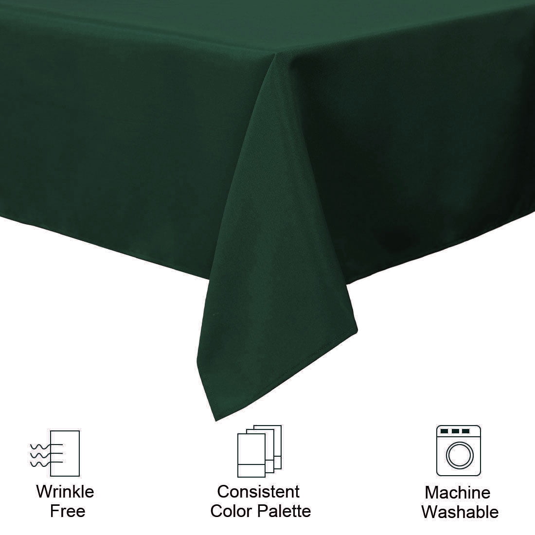 Unique Bargains Rectangle Tablecloth soft and comfortable Polyester Table Cover Green 55" x 70"