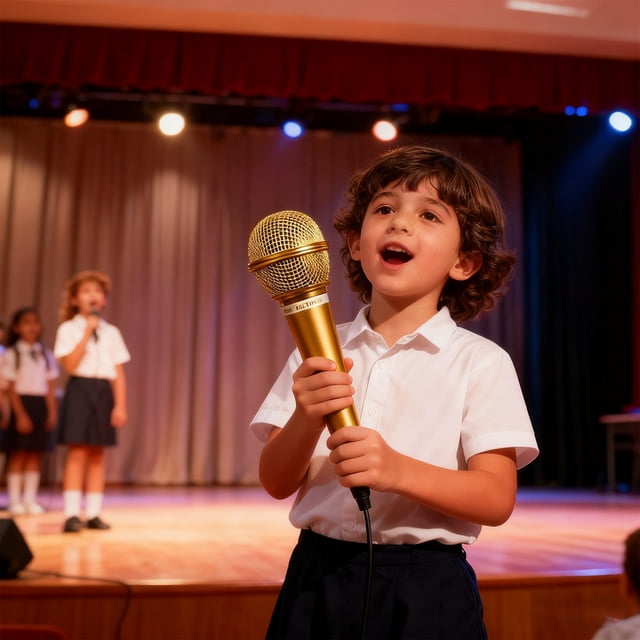 Eoozwa Toy Microphone Prop Realistic Look Durable Portable for Party Performance Singing Practice Stage Prop Gift for Birthday Celebration Entertainment