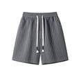 thumbnail image 6 of DODADAWANJ Mens Striped Shorts Big and Tall Wide Leg Baggy Short Comfort Elastic Waist Knee Length Shorts with Drawstring XXXL, 6 of 9