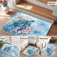 thumbnail image 6 of Sea Turtles Washable Small Entryway Area Rugs 2'x3', Pink Flower Shell Starfish Ocean Life Watercolor Low Pile Throw Rug Non-Slip Sturdy Edge Binding Carpet for Front Door Floor Room Entry, 6 of 9