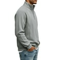 thumbnail image 4 of Handshe Men's Pullover Sweatshirt, Solid Color, Mock Neck Long Sleeve for Casual Wear and Daily Use, 4 of 5