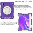 thumbnail image 2 of iPad Mini 6 Case Kids 2021 Military Grade Shockproof Silicone w/Pencil Holder - Stand - Handle - Shoulder Strap Heavy Duty Shock Resistant Rugged with 360 Degree Swivel Handle Case, Deep Purple, 2 of 8