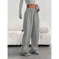 thumbnail image 5 of Women’s Casual Straight Leg Loose Elastic Waist Solid Color Long Pants, 5 of 6